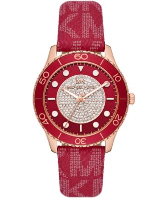 macy's red michael kors watch