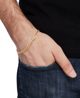 Beveled Curb Link Chain Bracelet in 10k Gold
