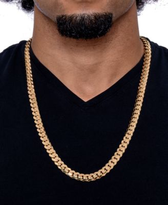 Men's Solid Cuban Link 26" Chain Necklace in 14k Gold-Plated Sterling Silver