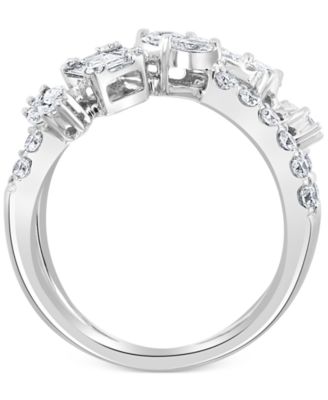 EFFY&reg; Diamond Multi-Shape Crossover Ring (1-5/8 ct. t.w.) in 18k White Gold or 18k Yellow Gold