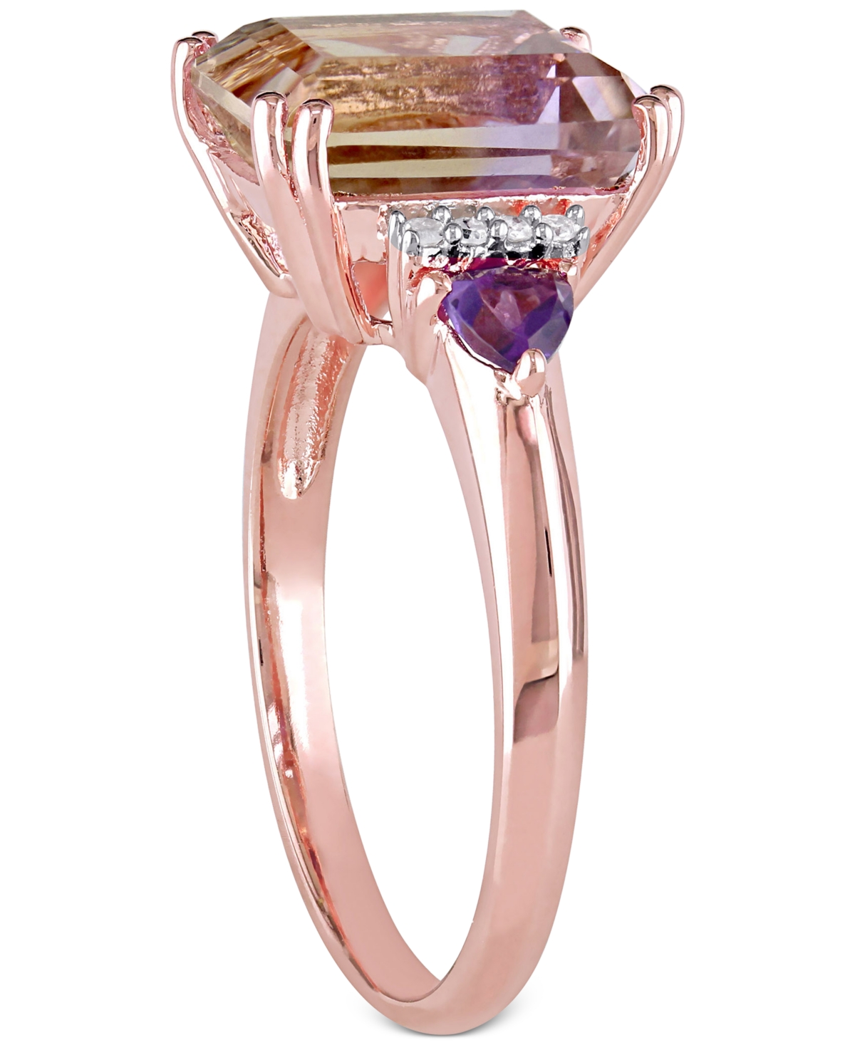 (3-1/4 ct. t.w.), Amethyst (1/5 ct. t.w.) & Diamond (1/20 ct. t.w.) Statement Ring in Rose Gold-Plated Sterling Silver - Ametrine