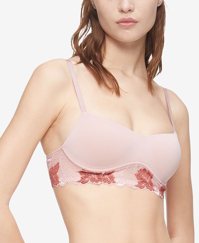 Pink Lace Lightly Lined Strapless Bra |167641301-Ivory-Cream