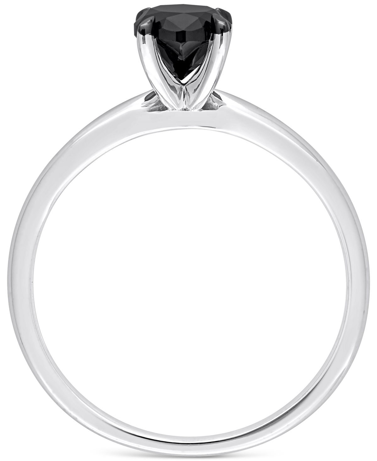Macy's Black Diamond Oval Solitaire Engagement Ring (1 Ct. T.w.) In 14k White Or Yellow Gold In Metallic