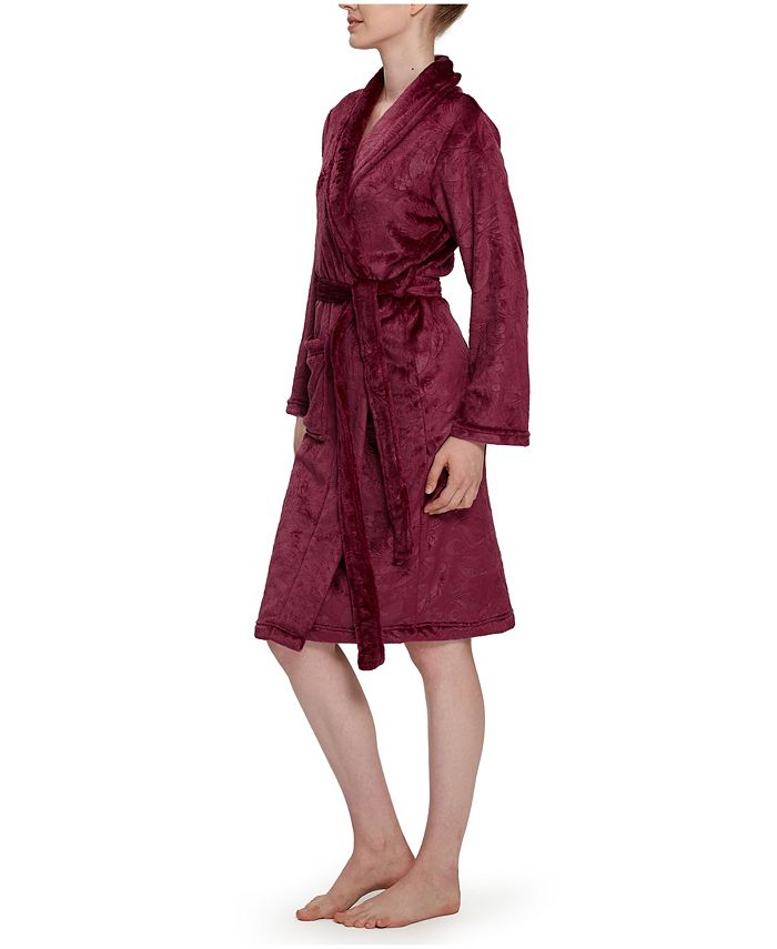 Berkshire Women's Velvetloft Floral Embossed Robe - Macy's