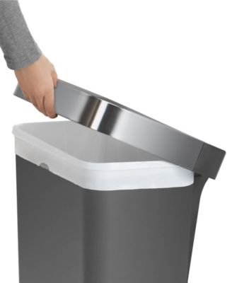 45 Liter Rectangular Liner Rim Plastic Kitchen Trash Can with Liner Pocket