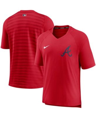 Lids Atlanta Braves Nike Authentic Collection Pregame Performance V-Neck T- Shirt - Red