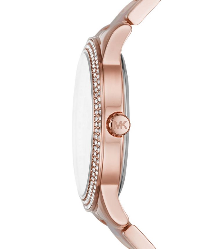 Michael Kors Women's Tibby Rose Gold-Tone and Blush Acetate Stainless ...