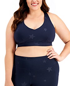 Plus Size Star Low Impact Sports Bra, Created for Macy's