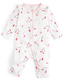 Baby Girls Cherry-Print Coverall, Created for Macy's 