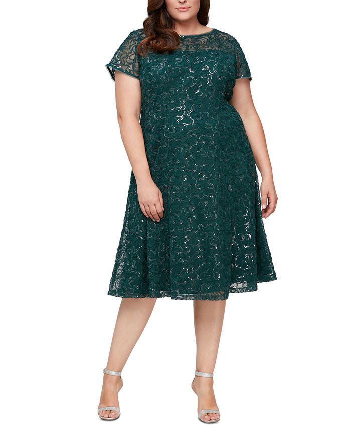 Sl fashions sequined lace fit & flare dress new arrivals