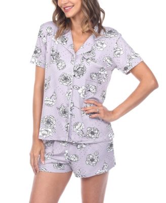 Women's Short Sleeve Floral Pajama Set, 2-Piece