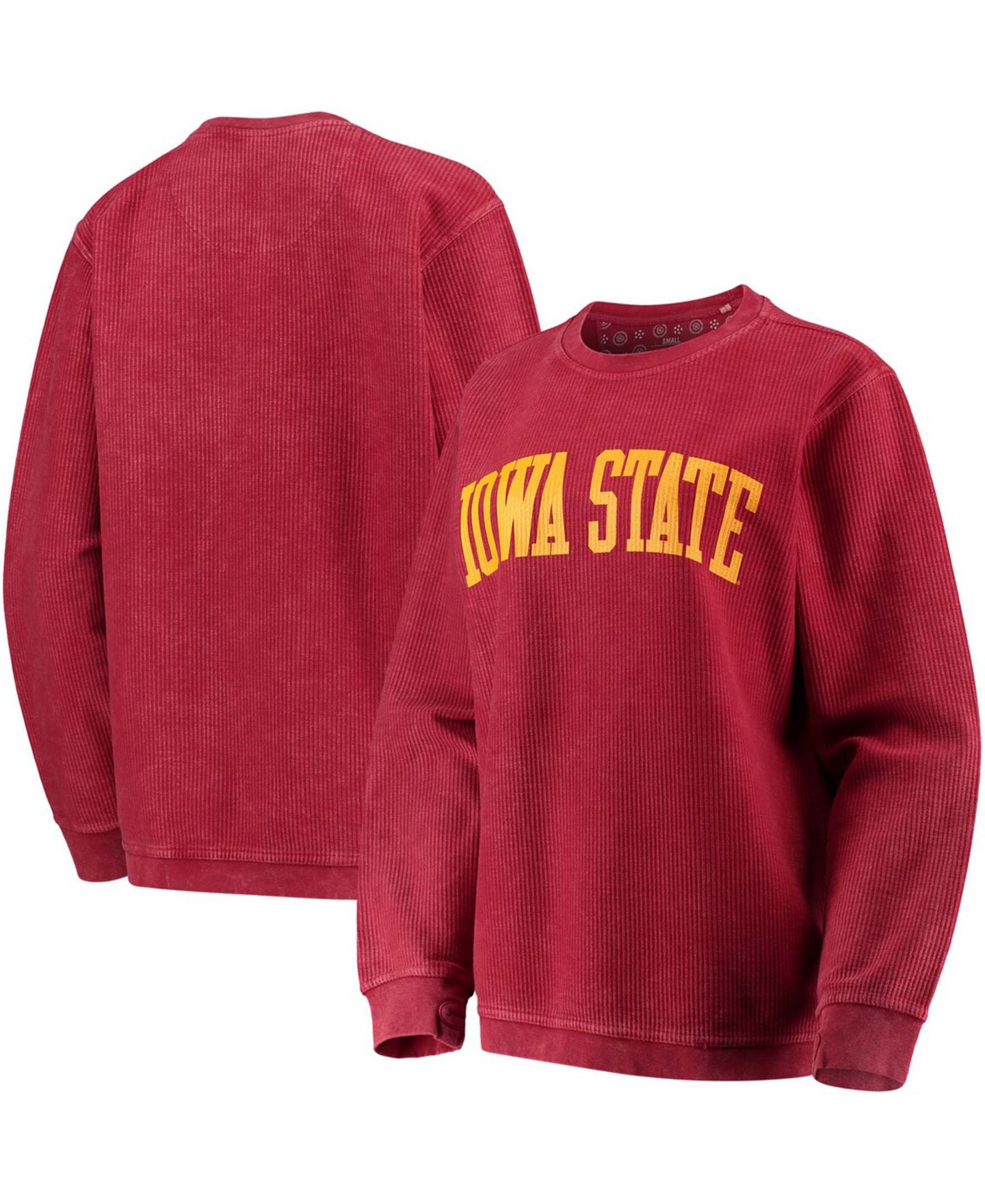 Женская толстовка Pressbox Cardinal Iowa State Cyclones Comfy Cord Vintage-Like Wash Basic Arch Pullover — фото 1