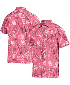 Men's Crimson Oklahoma Sooners Vintage-Like Floral Button-Up Shirt