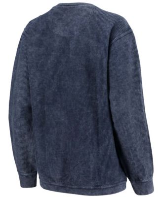 Women's Navy Penn State Nittany Lions Comfy Cord Vintage-Like Wash Basic Arch Pullover Sweatshirt