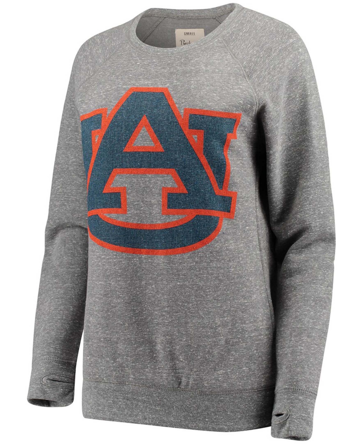 Women'sAuburn Tigers Big Team Logo Knobi Fleece Tri-Blend Crew Neck Sweatshirt - Heathered Gray