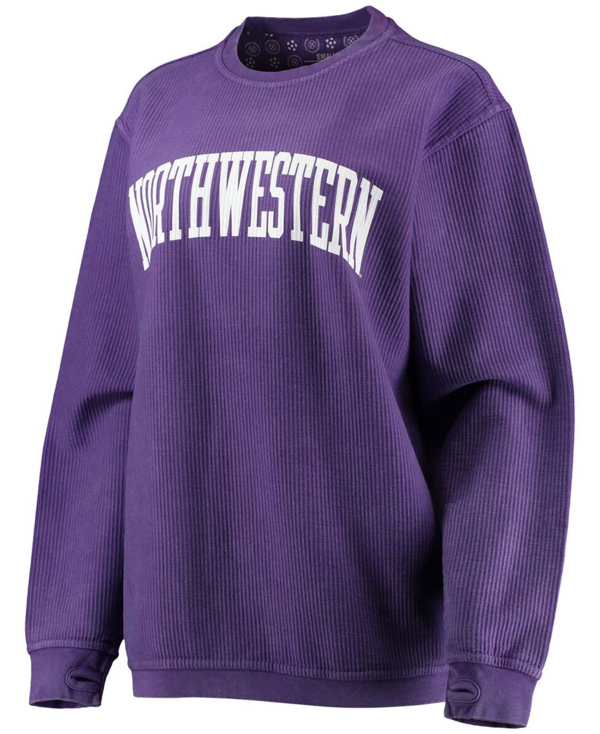 Women'sNorthwestern Wildcats Comfy Cord Vintage-Like Wash Basic Arch Pullover Sweatshirt - Purple