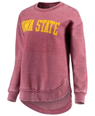 Women's Cardinal Iowa State Cyclones Vintage-Like Wash Pullover Sweatshirt