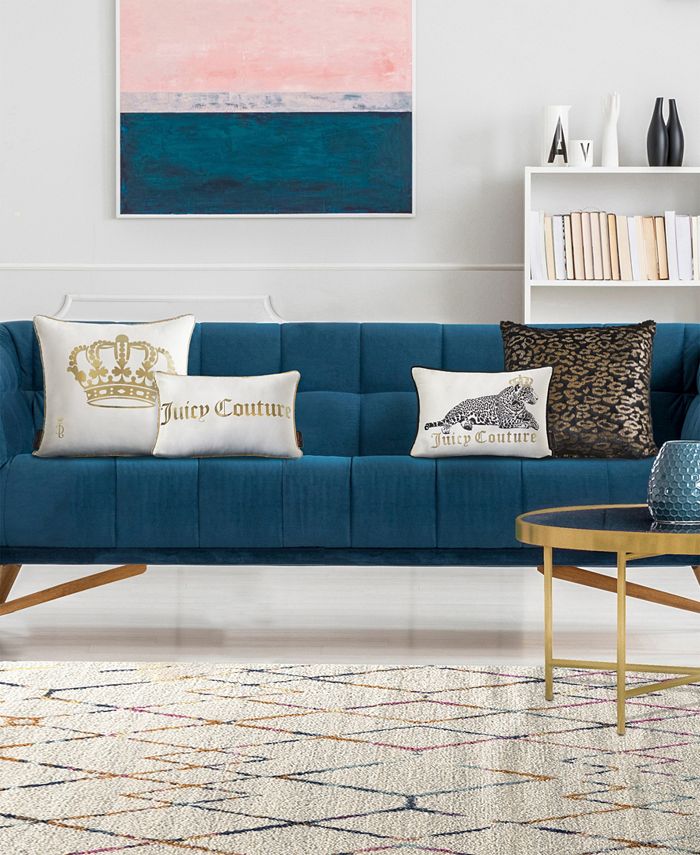 Juicy Couture Yesi Black Plush Decorative Pillow, 18" x 18" & Reviews