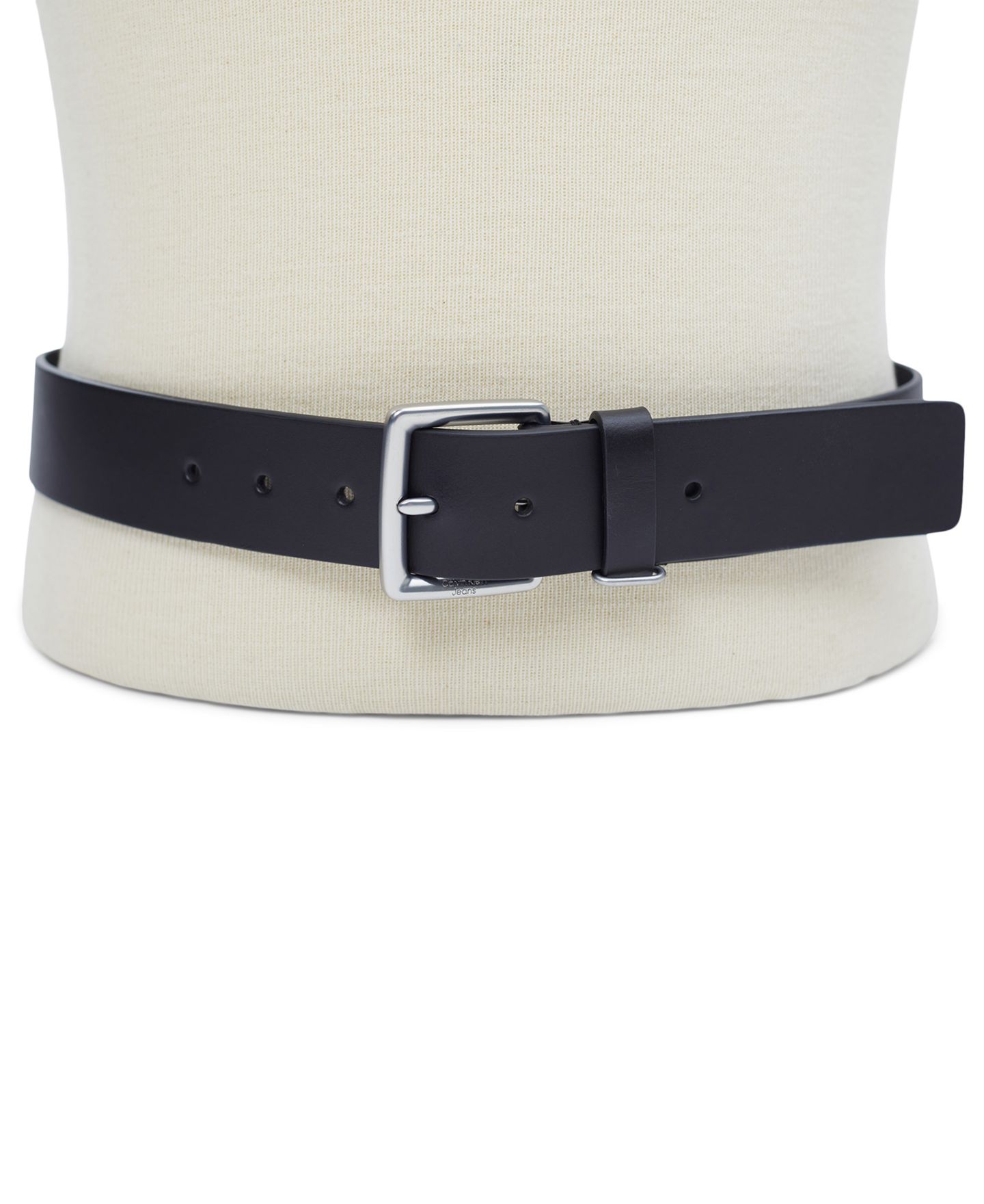 Мужской ремень Calvin Klein 40MM Leather Belt with Keeper Ring, цвет: Чёрный — фото 5