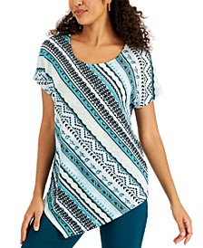 Printed Asymmetrical Top, Created for Macy's
