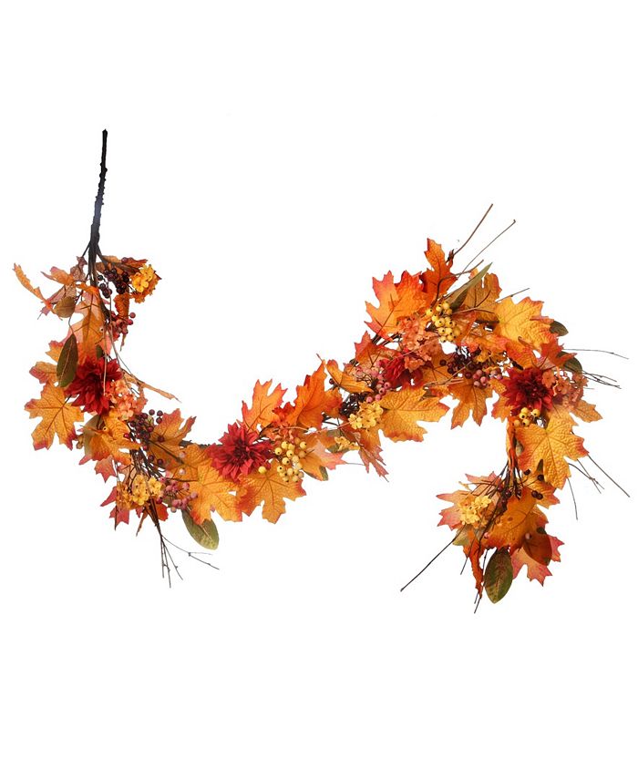 National Tree Company 60" Harvest Maple Leaf Garland Macy's
