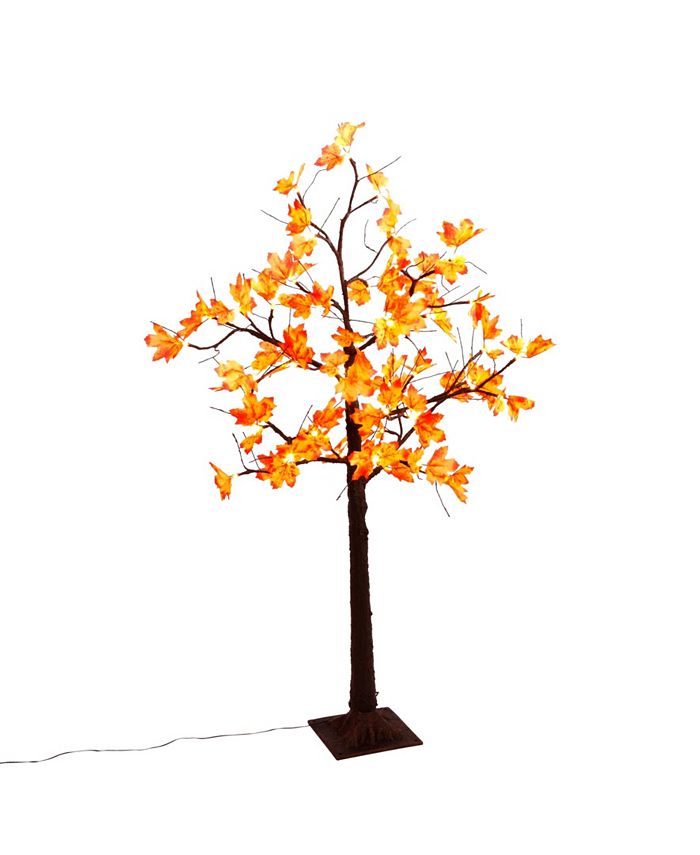 Gerson International 4 Feet Electric Lighted Maple Leaf Tree with 48 ...