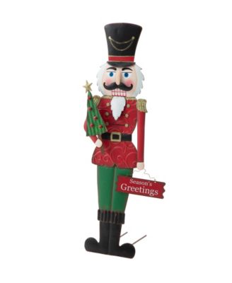 Metal Nutcracker Yard Stake or Standing Decor or Wall Decor, 36"