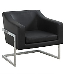 Irwin Modern Living Room Chrome Faux Leather Accent Chair