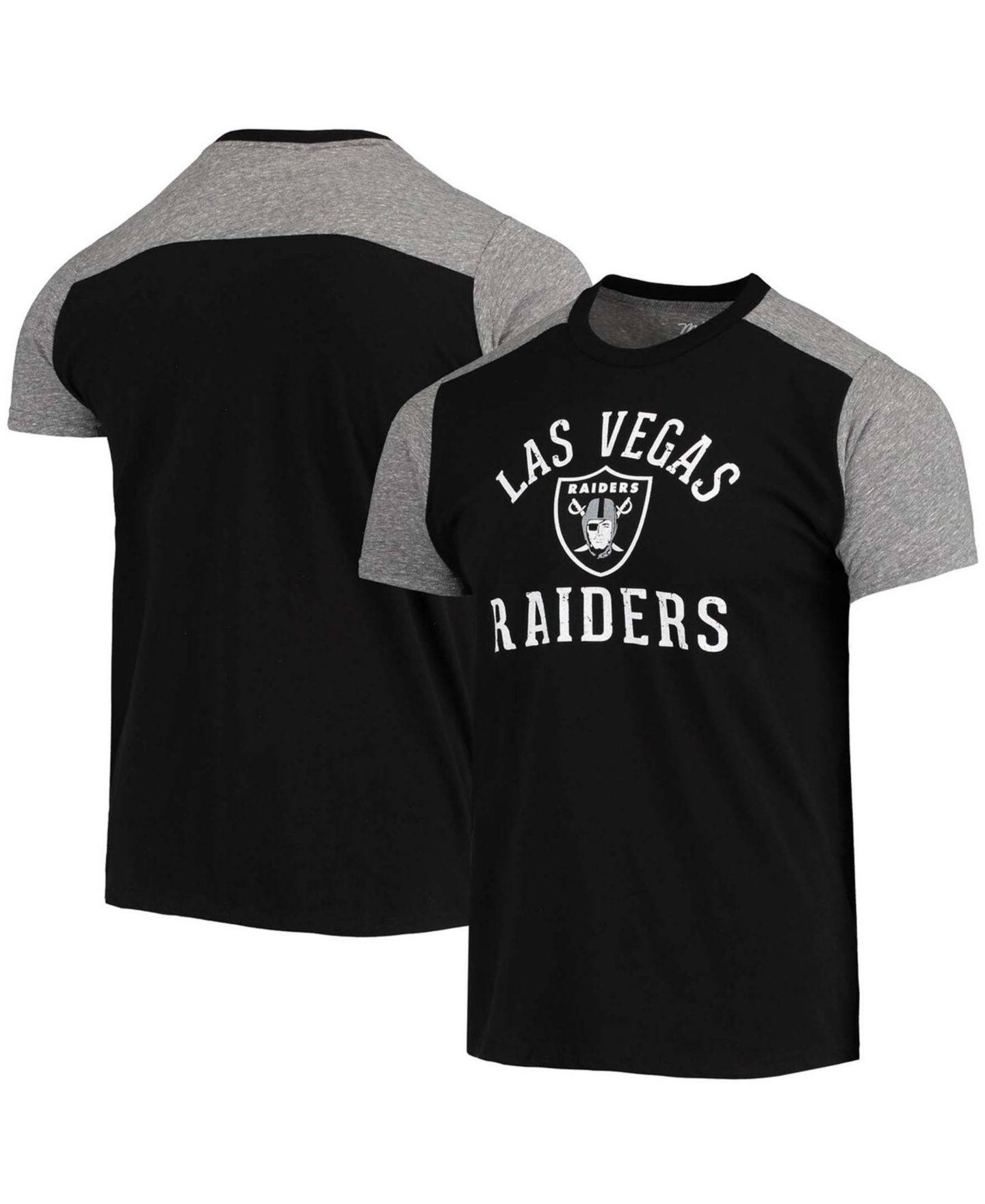 Мужская футболка Majestic Black, Gray Las Vegas Raiders Field Goal Slub — фото 1