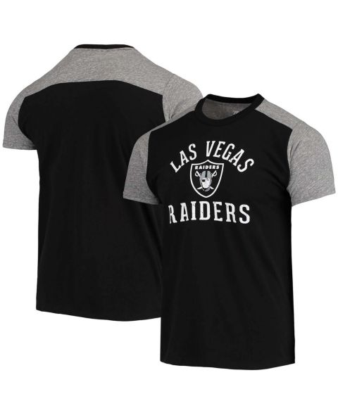 Мужская футболка Majestic Black, Gray Las Vegas Raiders Field Goal Slub