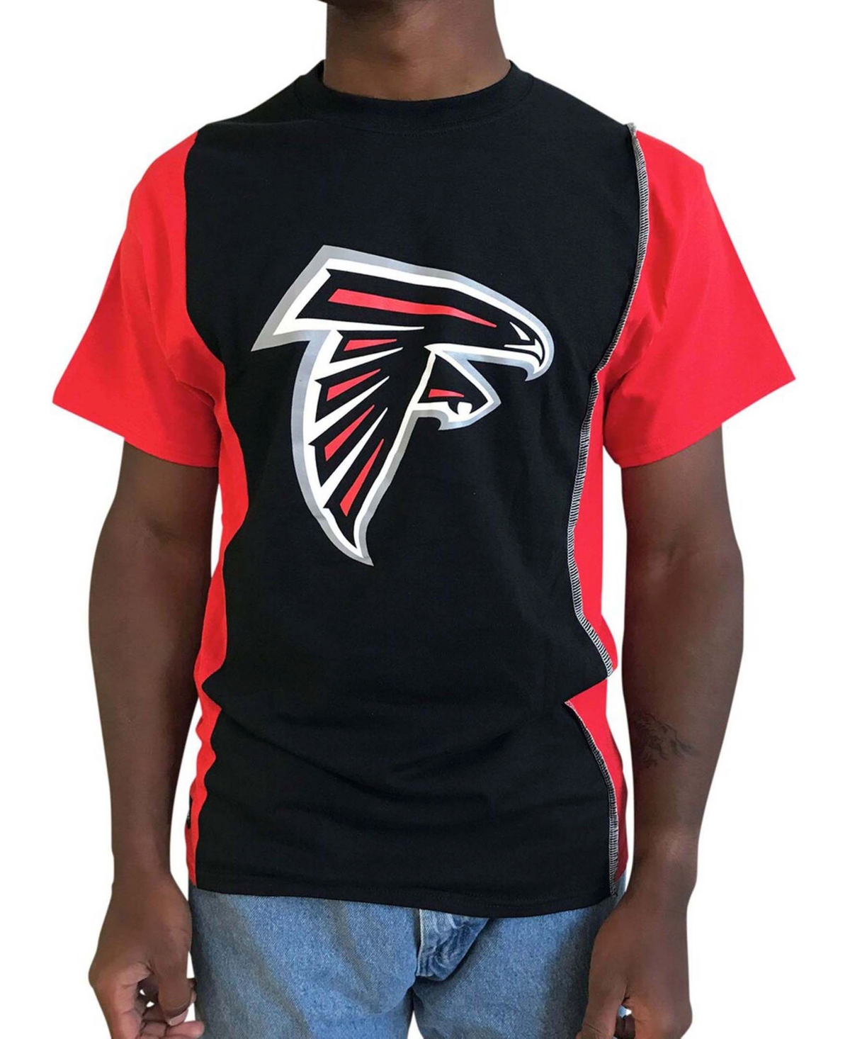 Shop Refried Apparel Men's Black, Red Atlanta Falcons Split T-shirt In Black,red