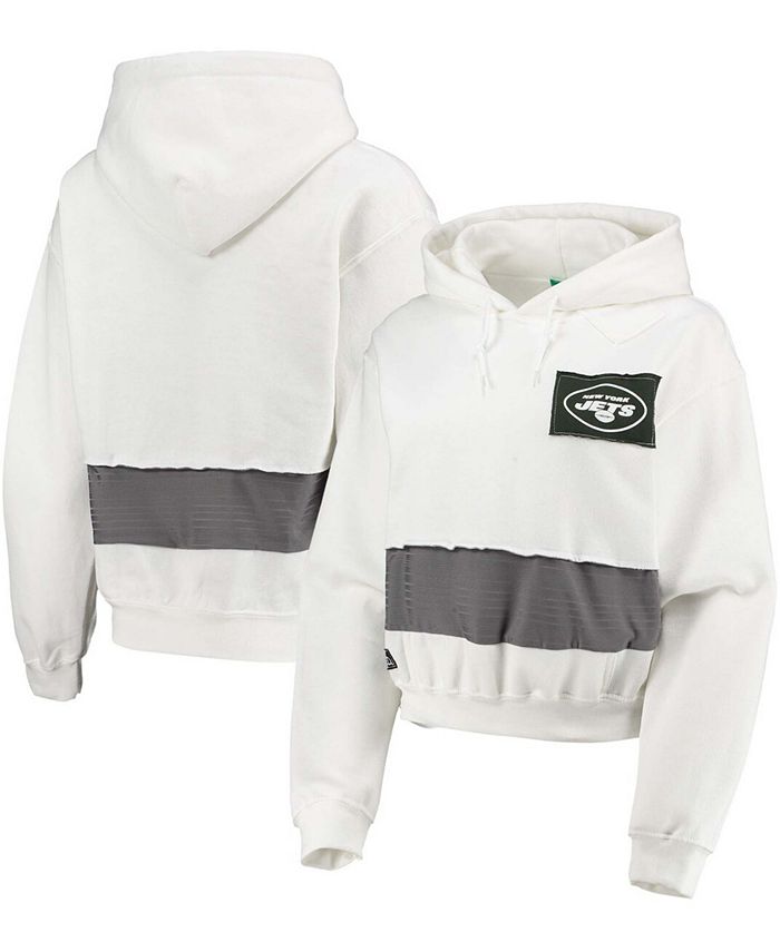 Refried Apparel Women's White New York Jets Crop Pullover Hoodie - Macy's