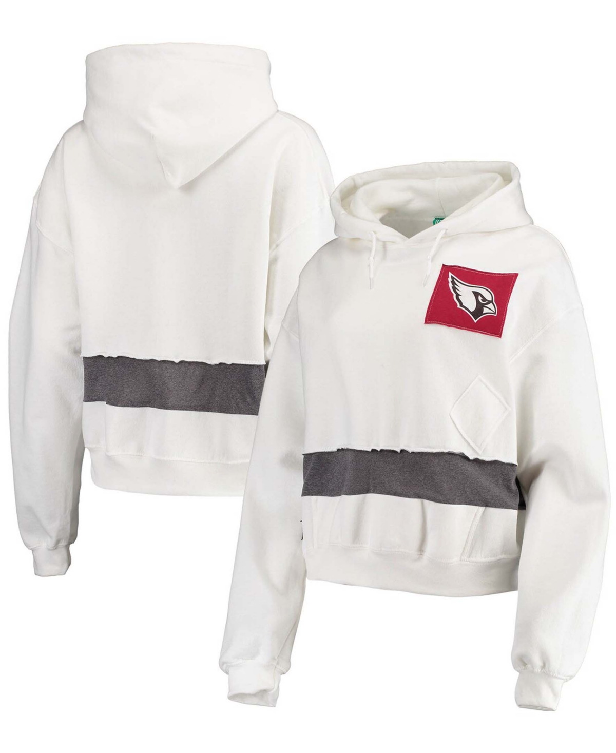 Women's White Arizona Cardinals Crop Pullover Hoodie - White
