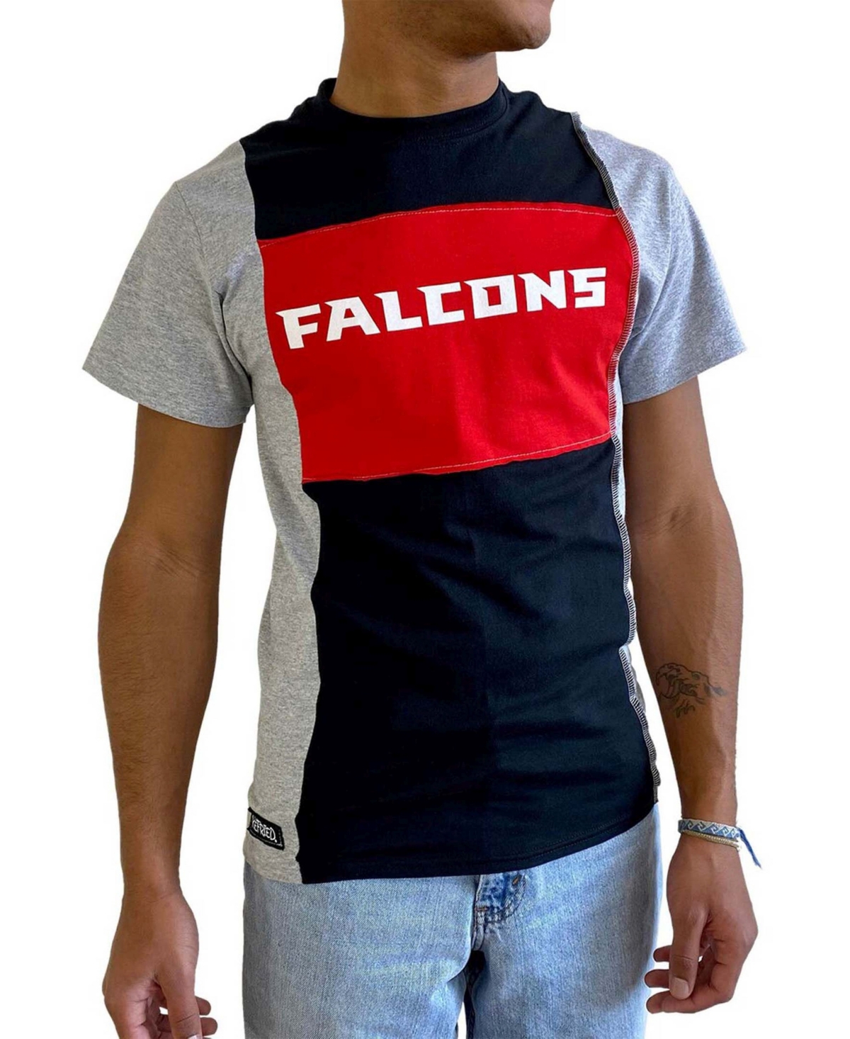 Men's Heathered Black Atlanta Falcons Split T-shirt - Black