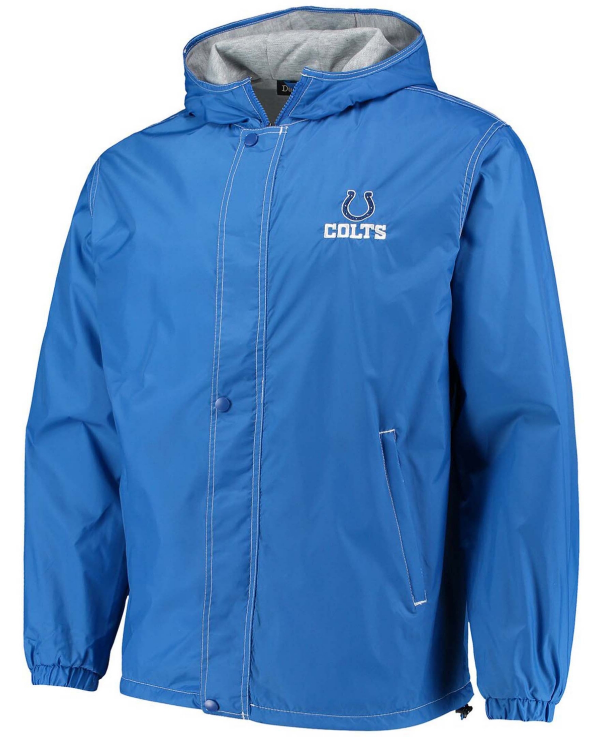 DUNBROOKE MEN'S ROYAL, WHITE INDIANAPOLIS COLTS LEGACY STADIUM FULL-ZIP JACKET 