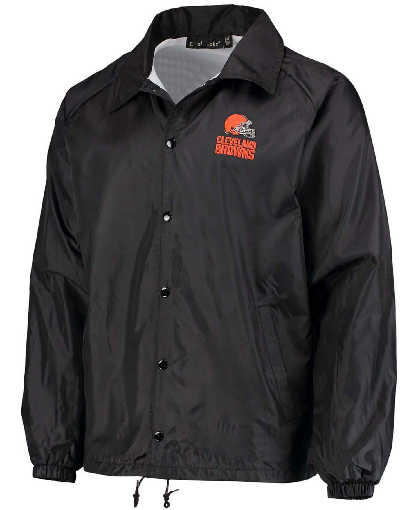 Мужская куртка Dunbrooke Black Cleveland Browns Coaches Classic Raglan Full-Snap Windbreaker — фото 4
