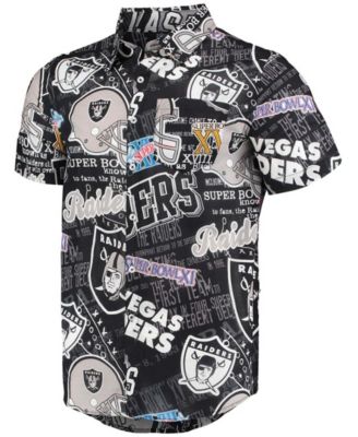 Men's Black Las Vegas Raiders Thematic Button-Up Shirt