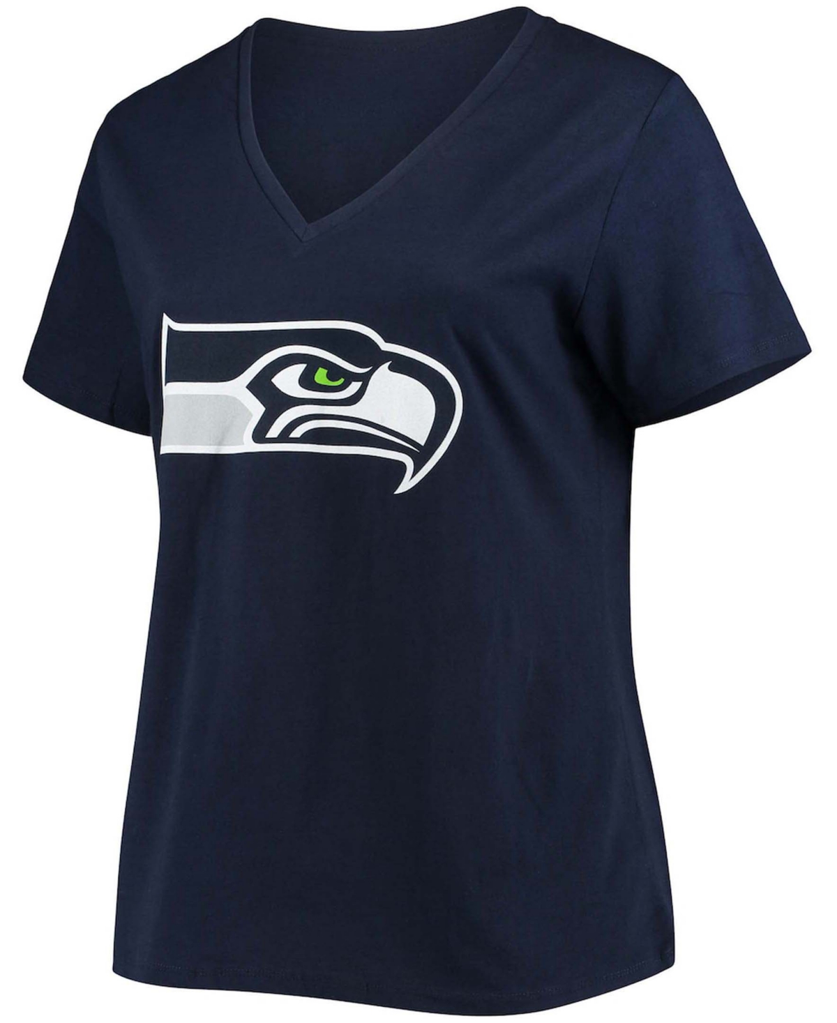 Women's Plus Size Dk Metcalf CollegeSeattle Seahawks Name Number V-Neck T-shirt - Navy