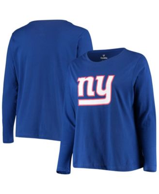 Fanatics Branded Women's Plus Size Royal New York Giants Primary Logo Long Sleeve T-Shirt - Royal Blue