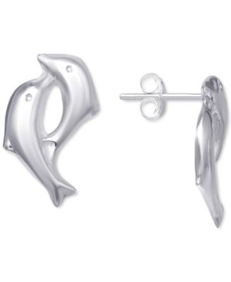 Giani Bernini - Dolphin Stud Earrings in Sterling Silver