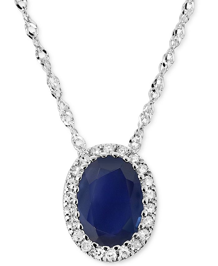 Macy's blue on sale sapphire necklace