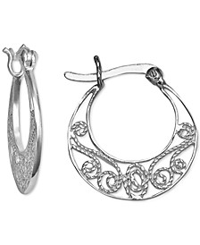 Filigree Openwork Small Hoop Earrings in Sterling Silver, Created for Macy's