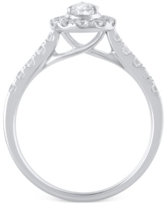 Diamond Pear-Cut Halo Bridal Set (1 ct. t.w.) in 14k White Gold