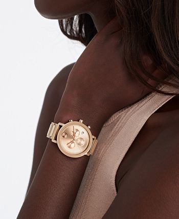 Movado - Women's Swiss Chronograph Bold Evolution Rose Gold Ion Plated Bracelet Watch 38mm