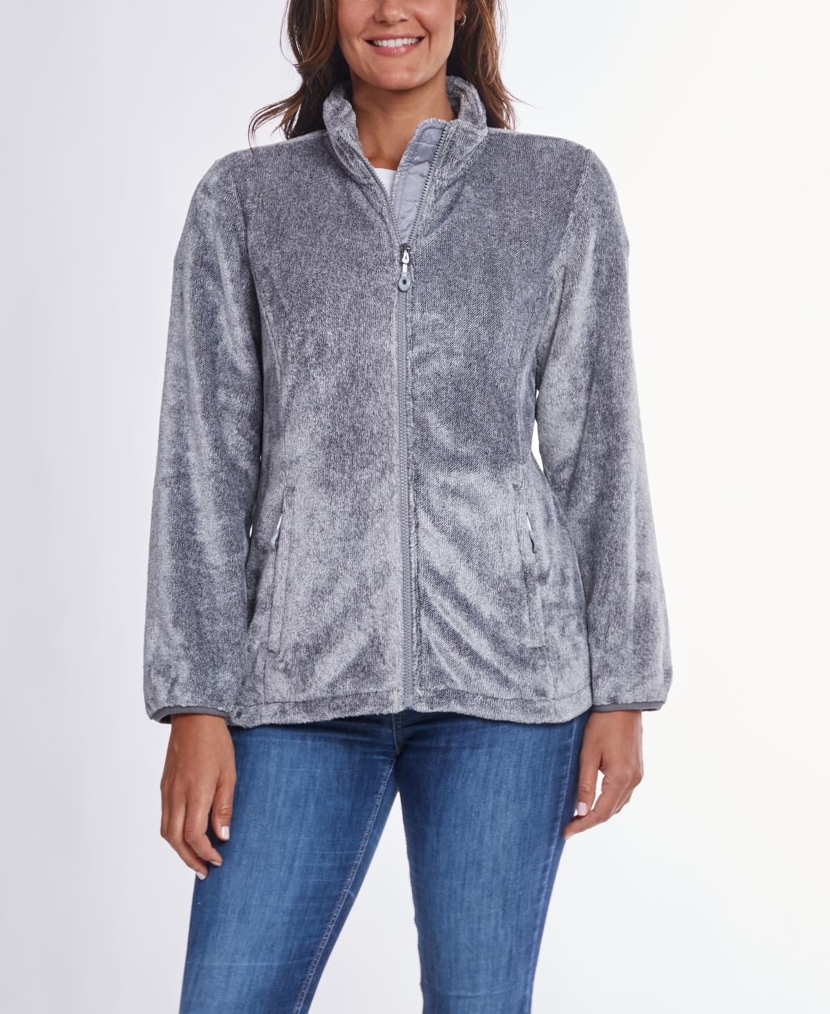 Gerry Everest Soft Touch Pile Full Zip Coat In Slate Heather ModeSens