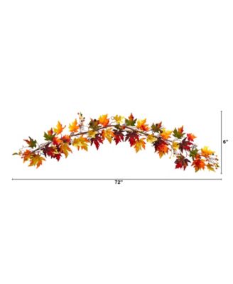 6' Autumn Maple Leaf and Berry Fall Garland