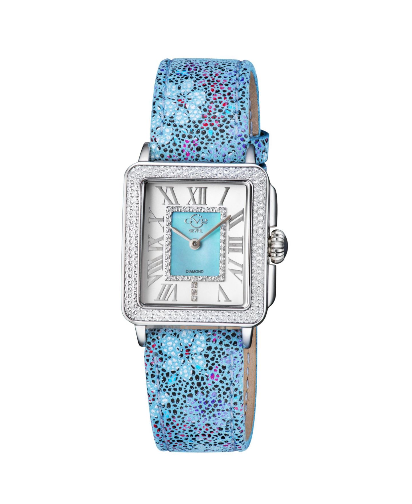 Женские часы Gevril GV2 by GV2 Padova Floral Swiss Quartz Italian Leather Strap Diamond, цвет: Нержавеющая сталь — фото 1