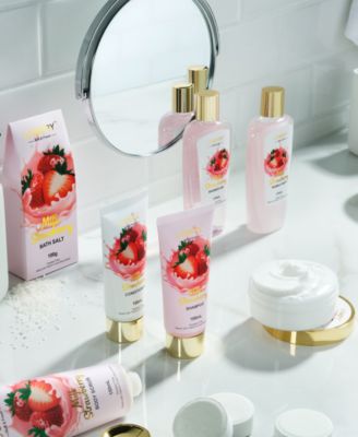 Body Care Gift Set, Strawberry Milk Home Spa with Tote Bag Gift, 25 Piece
