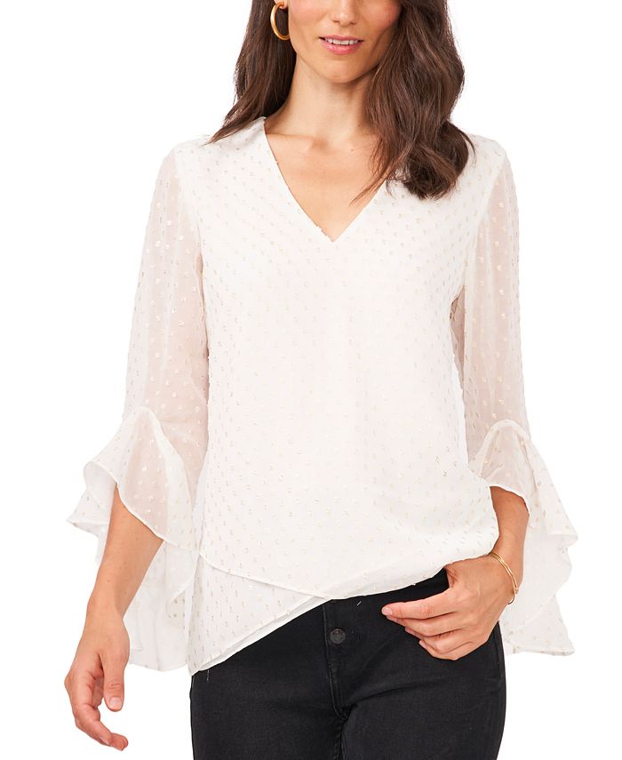 Vince Camuto Clip Dot Bell Sleeve Top Macy s