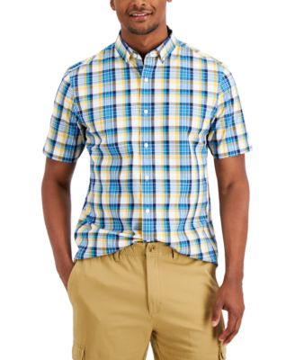 Club Room - Men's Slim-Fit Stretch Check Poplin Shirt